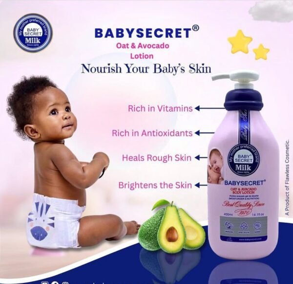 Baby secrete oat & avocado lotion